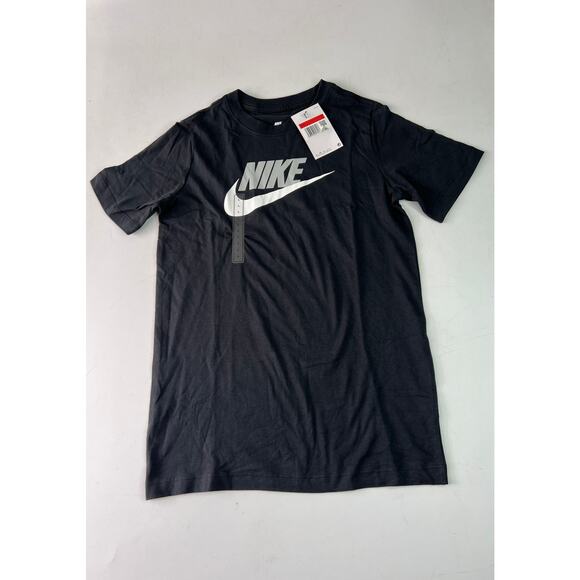 Nike Kids Size Large Black Short Sleeve Gray White Swoosh AR5252-013 NWT - Picture 4 of 14